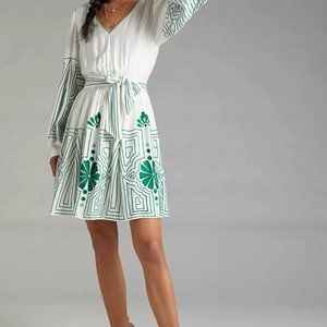 NWOT Anthropologie Forever That Girl Embroidered Mini Dress SMALL